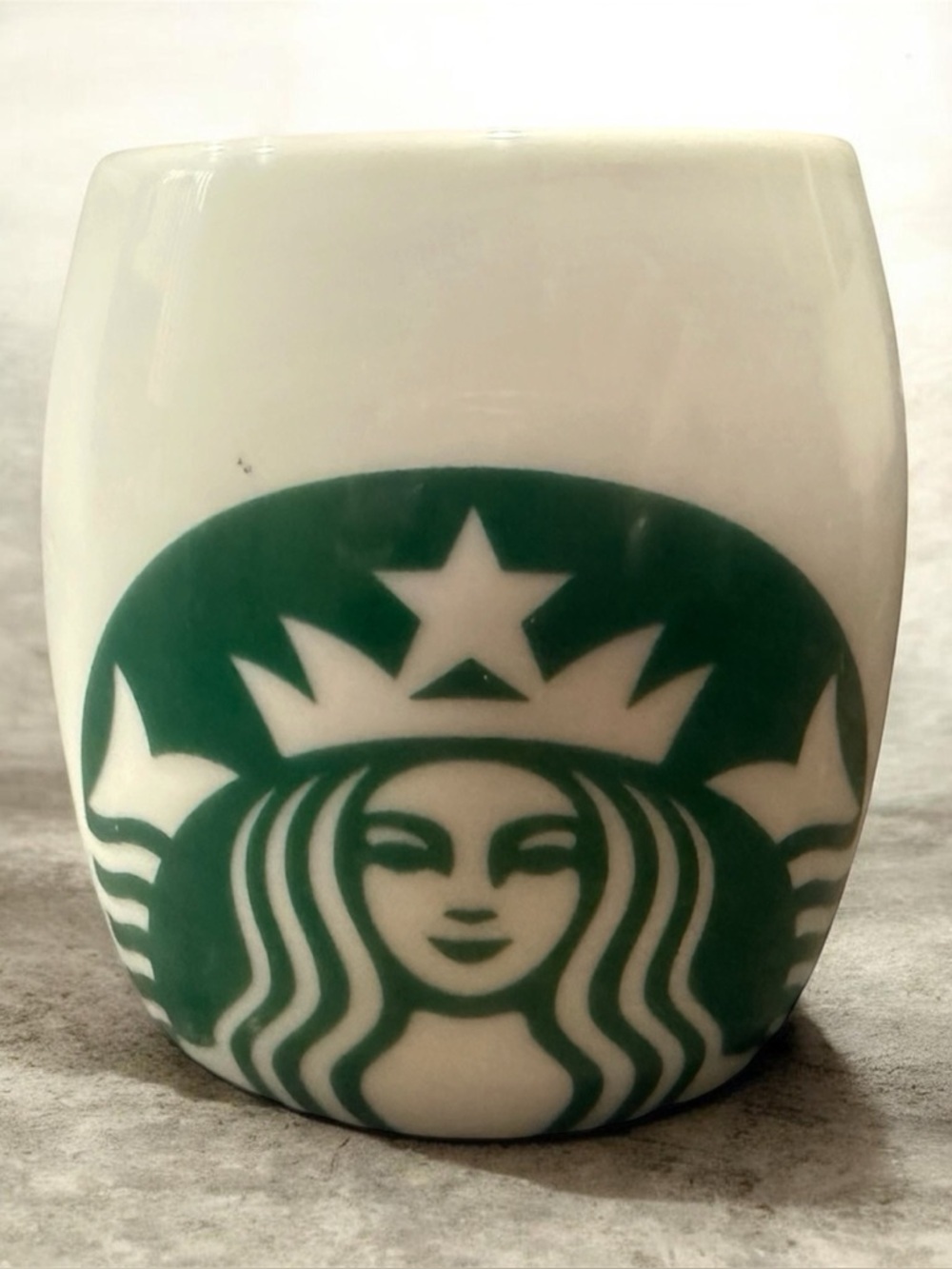 2010 3oz STARBUCKS Coffee Logo Barrel Shaped Mini Mug Espresso Cup Ornament